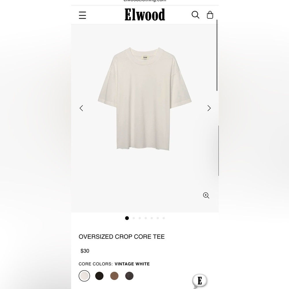 Elwood cropped core tshirt
